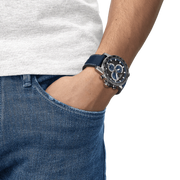 Tissot  T1256171705103 Supersports Chrono Blue Dial  Blue Leather Strap Men's Watch - mzwatcheslk srilanka